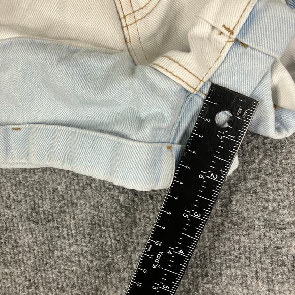 PacSun Mom Shorts Womens Size 24 Light Wash Patchwork Denim High Rise Cuffed - Picture 4 of 10